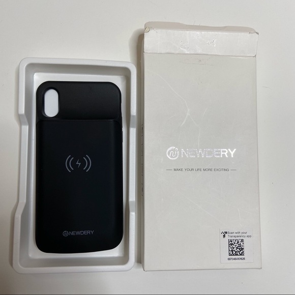 NWT NEWDERY - iPhone X Xs Battery Case with Wireless Charging - Black - Picture 4 of 9
